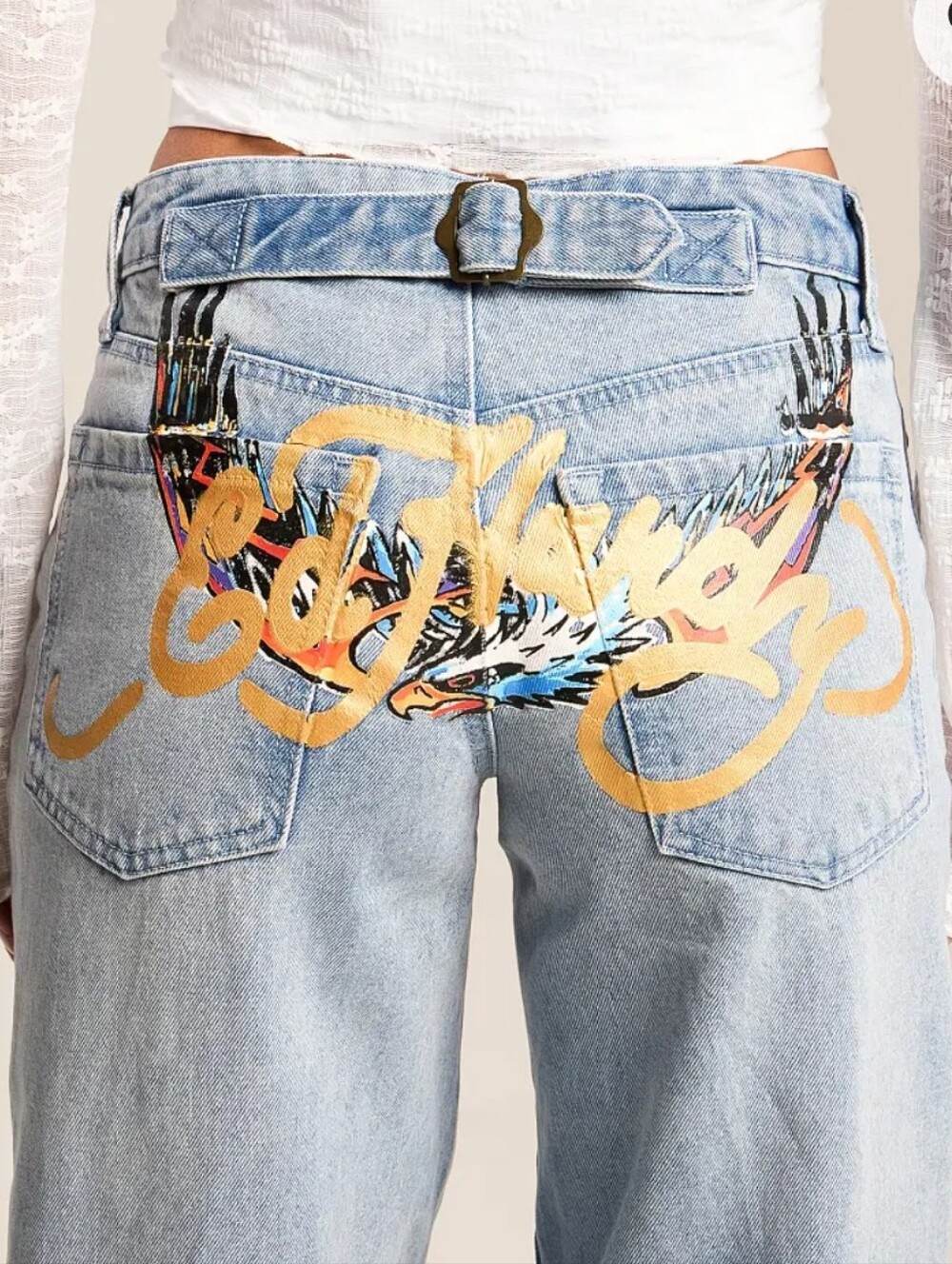 Ed HARDY New
Rhinestone Baggy Wide Leg Jean - Picture 7 of 7